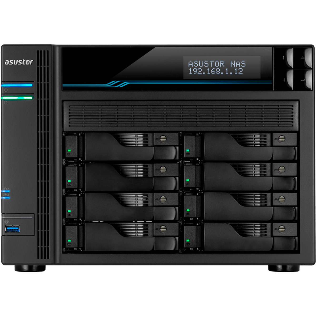 ASUSTOR AS6508T Lockerstor 8 154tb 8-Bay Desktop Multimedia / Power User / Business NAS - Network Attached Storage Device 7x22tb Western Digital Ultrastar HC570 WUH722222ALE6L4 3.5 7200rpm SATA 6Gb/s HDD ENTERPRISE Class Drives Installed - Burn-In Tested - ON SALE - FREE RAM UPGRADE AS6508T Lockerstor 8