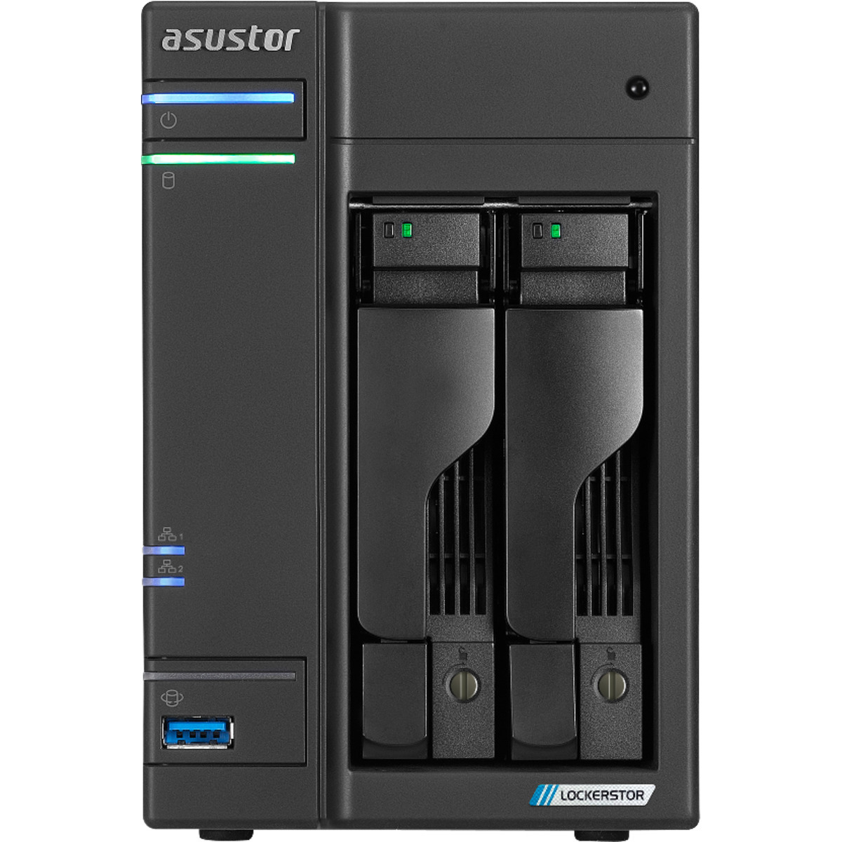 ASUSTOR LOCKERSTOR 2 Gen2 AS6702T 4tb 2-Bay Desktop Multimedia / Power User / Business NAS - Network Attached Storage Device 2x2tb Crucial MX500 CT2000MX500SSD1 2.5 560/510MB/s SATA 6Gb/s SSD CONSUMER Class Drives Installed - Burn-In Tested - FREE RAM UPGRADE LOCKERSTOR 2 Gen2 AS6702T
