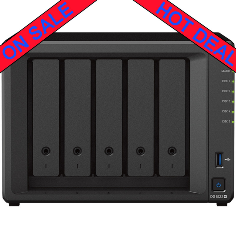 Synology DiskStation DS1522+ Desktop 5-Bay Multimedia / Power User / Business NAS - Network Attached Storage Device Burn-In Tested Configurations - ON SALE DiskStation DS1522+