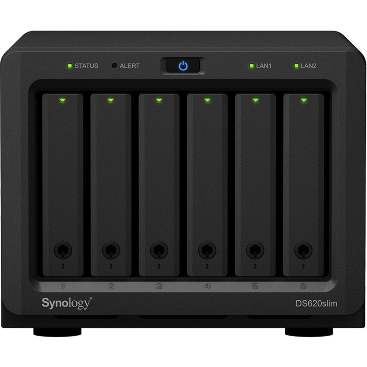 Synology DiskStation DS620slim 24tb 6-Bay Desktop Multimedia / Power User / Business NAS - Network Attached Storage Device 6x4tb Crucial MX500 CT4000MX500SSD1 2.5 560/510MB/s SATA 6Gb/s SSD CONSUMER Class Drives Installed - Burn-In Tested - FREE RAM UPGRADE DiskStation DS620slim