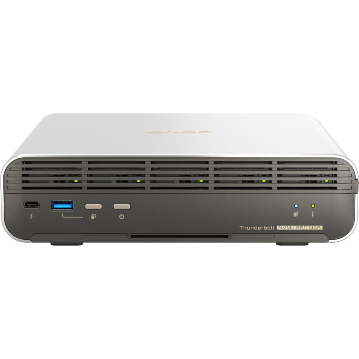 QNAP TBS-h574TX Core i5 Thunderbolt 4 8tb 5-Bay Desktop Multimedia / Power User / Business DAS-NAS - Combo Direct + Network Storage Device 4x2tb Sabrent Rocket 5 SB-RKT5-2TB  14000/12000MB/s M.2 2280 NVMe SSD CONSUMER Class Drives Installed - Burn-In Tested TBS-h574TX Core i5 Thunderbolt 4