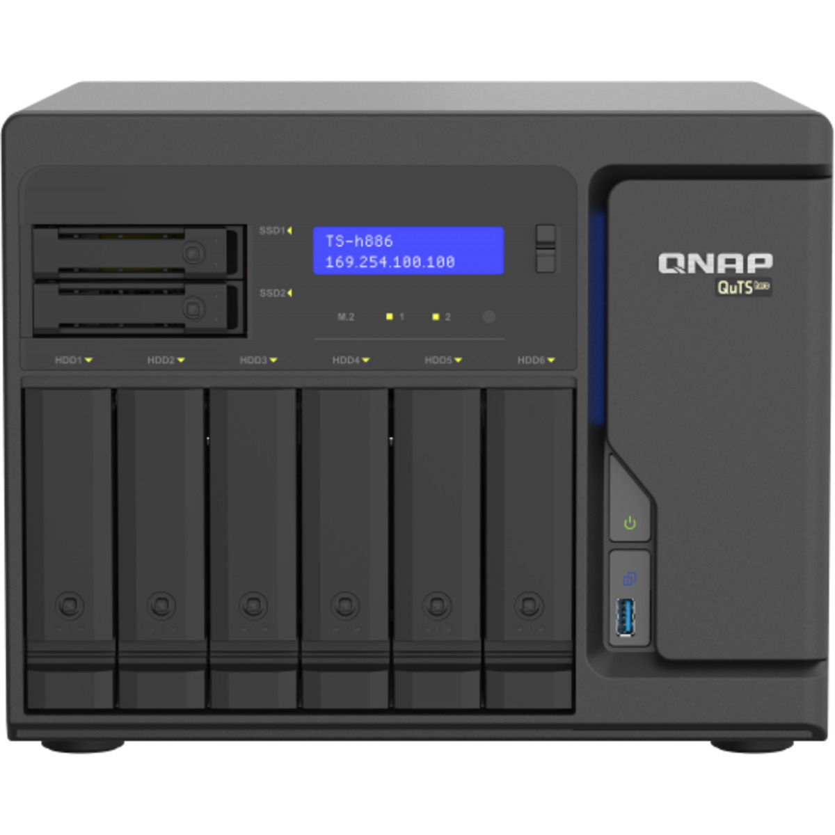 QNAP TS-h886 QuTS hero NAS 32tb 6+2-Bay Desktop Large Business / Enterprise NAS - Network Attached Storage Device 4x8tb TeamGroup EX2 Elite T253E2008T0C101 2.5 550/520MB/s SATA 6Gb/s SSD CONSUMER Class Drives Installed - Burn-In Tested TS-h886 QuTS hero NAS